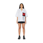 Charles Jeffrey LOVERBOY Knit Patch Pocket Hawaiian Shirt 'White Blue'