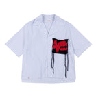 Charles Jeffrey LOVERBOY Knit Patch Pocket Hawaiian Shirt 'White Blue'