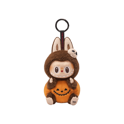 Pop Mart Labubu Happy Halloween Party Series-Sitting Pumpkin Vinyl Plush Pendant 'Brown'