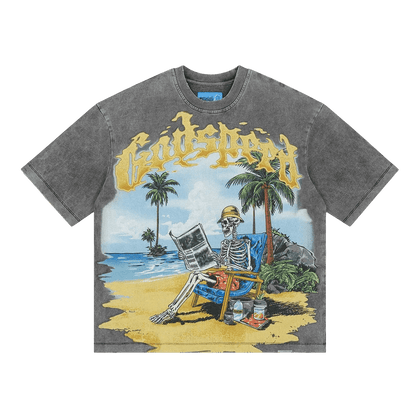 Godspeed Skeleton Beach II T-Shirt 'Grey Wash'