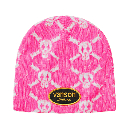 Supreme x Vanson Leathers Skull Beanie 'Pink'