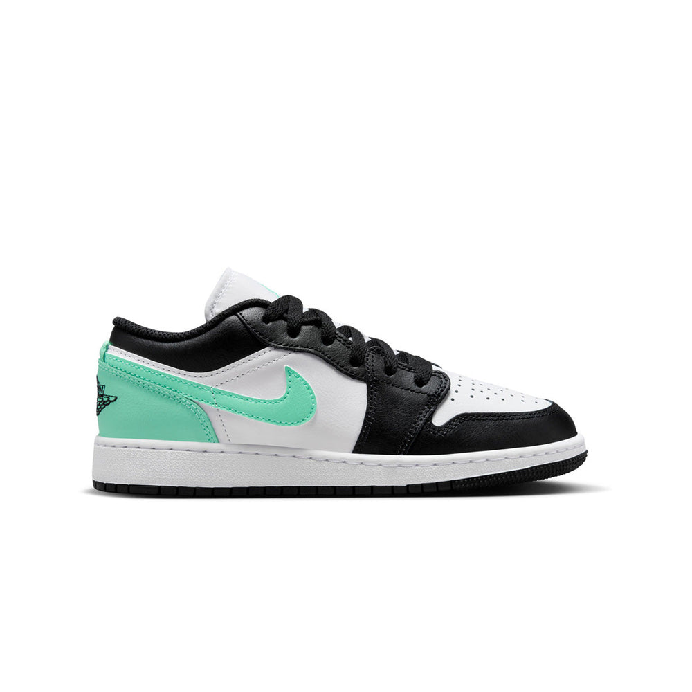 Kids Air Jordan 1 Low White Green Glow - side view