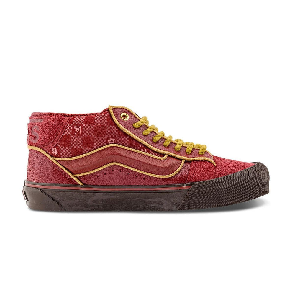 Vans Knu Mid Skool Year of the Dragon Dark Red - Side View