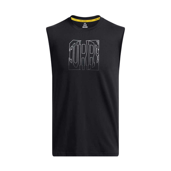 Under Armour Curry Sleeveless Tee Black - Back View