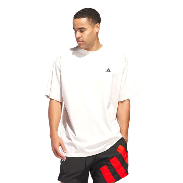 Adidas Anthony Edwards Seasonal Logo Tee Cloud White - Front View