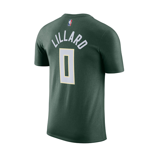 Nike NBA Tee Damian Lillard Milwaukee Bucks Fir - Back View