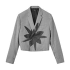 MSFTSrep Mystery School Uniform Black Flower Cropped Blazer 'Grey'