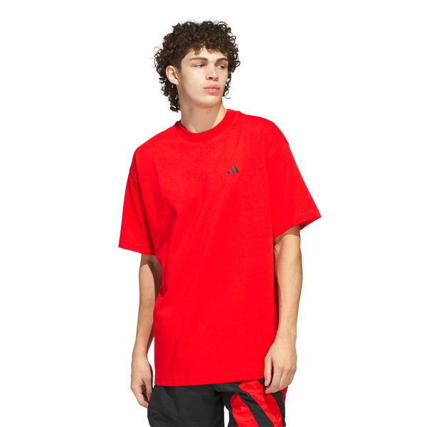 Adidas Anthony Edwards Seasonal Logo Tee Active Red - Side View