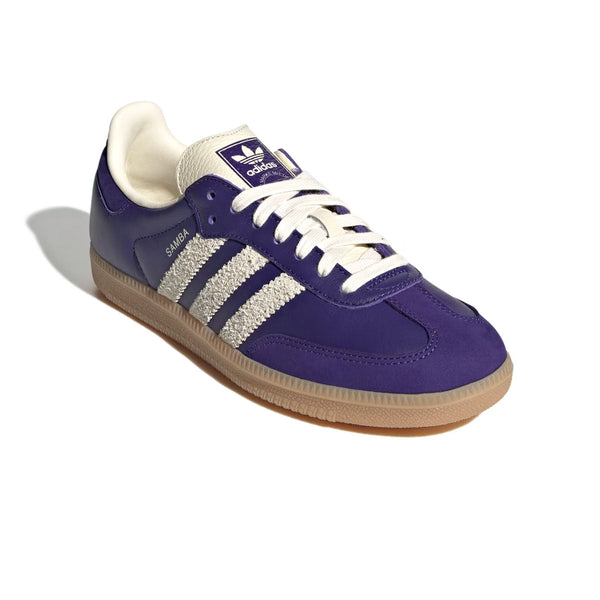 Adidas Wmns Samba OG Collegiate Purple Cream White - Angled View
