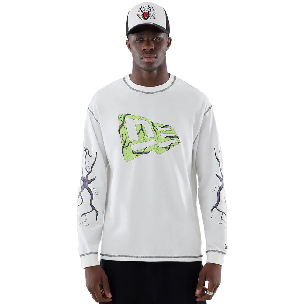 New Era + Stranger Things Oversized L/S Tee 'White'
