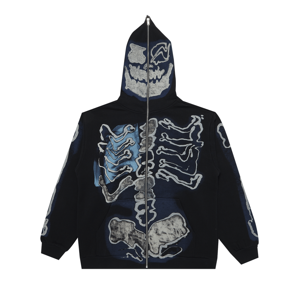Cactus Jack by Travis Scott For Fragment Skeleton Graffiti Full Zip Hoodie 'Black'