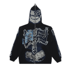 Cactus Jack by Travis Scott For Fragment Skeleton Graffiti Full Zip Hoodie 'Black'