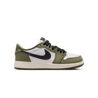Kids Air Jordan 1 Retro Low OG Medium Olive Summit White - side view