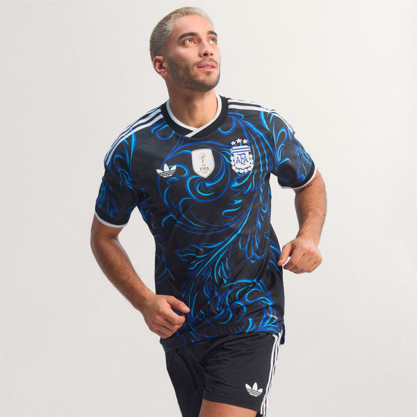 Argentina 26 Away Authentic Jersey Black JM5901 detail