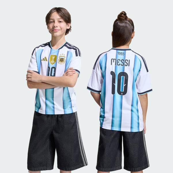 Argentina 26 Home Messi Kids Jersey - Side