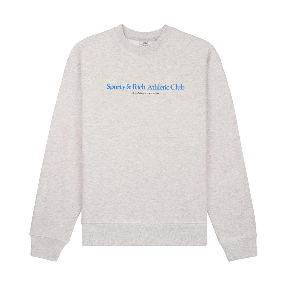 Sporty & Rich Athletic Club Crewneck Sweatshirt 'Heather Grey'
