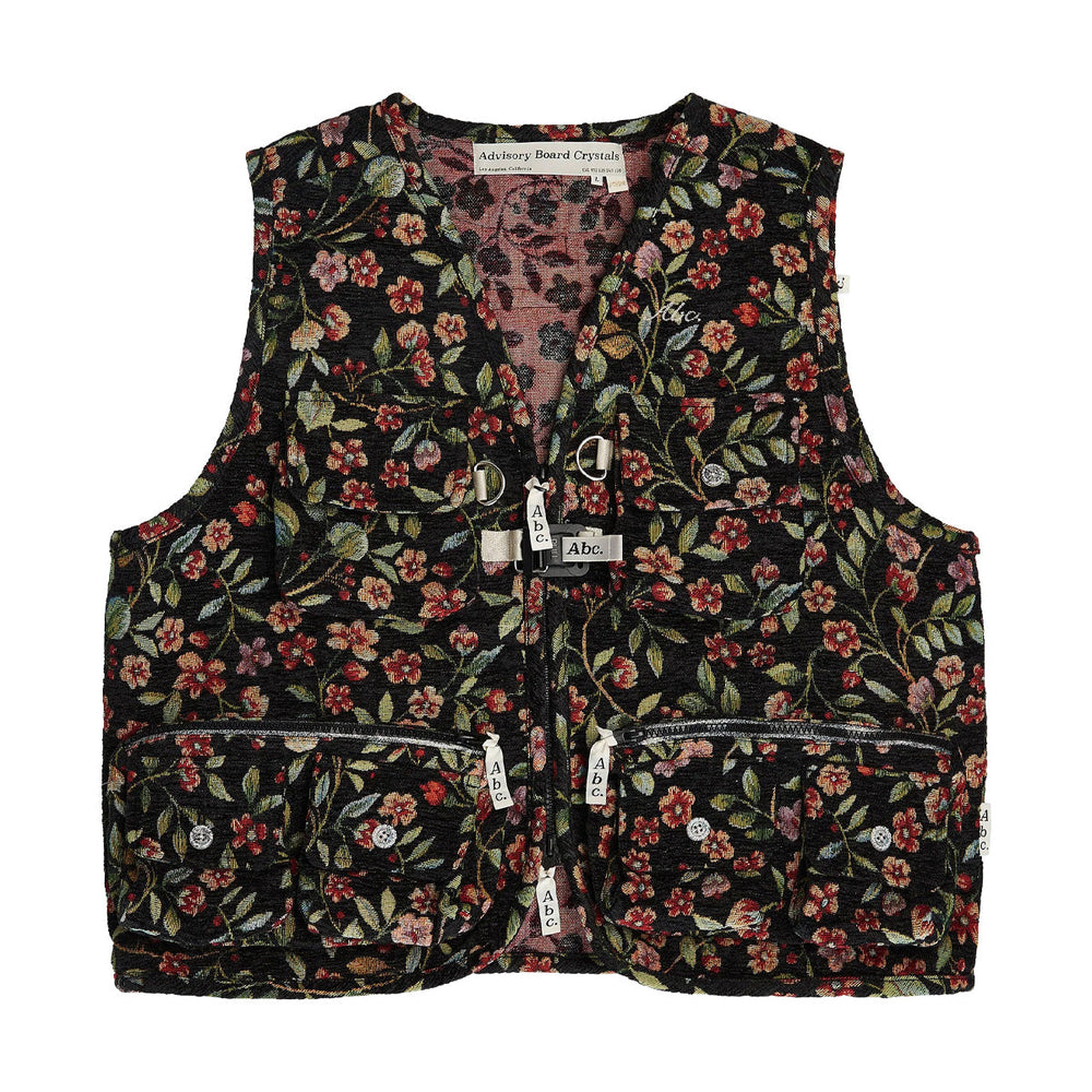 Advisory Board Crystals Floral Jacquard Cargo Vest 'Black'