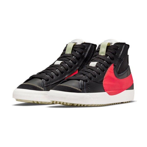 Nike SB Blazer Mid 77 Jumbo Black Bright Crimson - Angled View