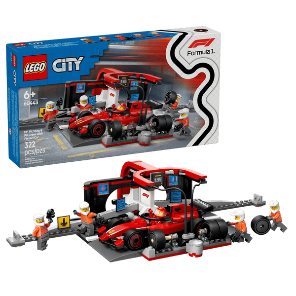 LEGO City F1 Pit Stop & Pit Crew with Ferrari Car 60443