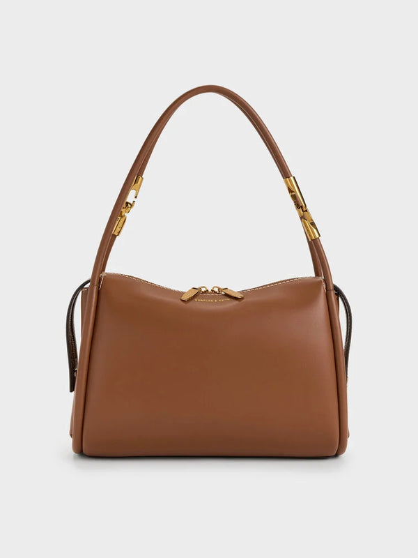Lyla Tubular Slouchy Shoulder Bag - Chocolate