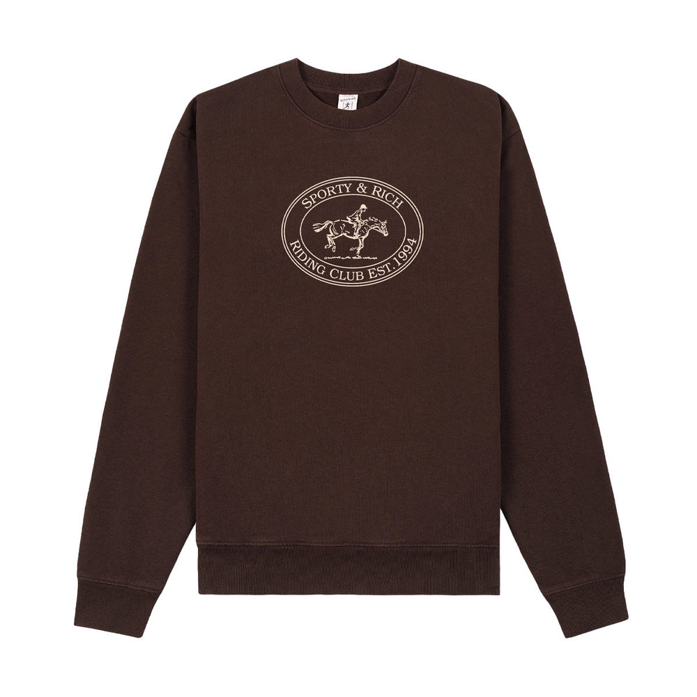 Sporty & Rich Riding Club Sweatshirt 'Chocolate'