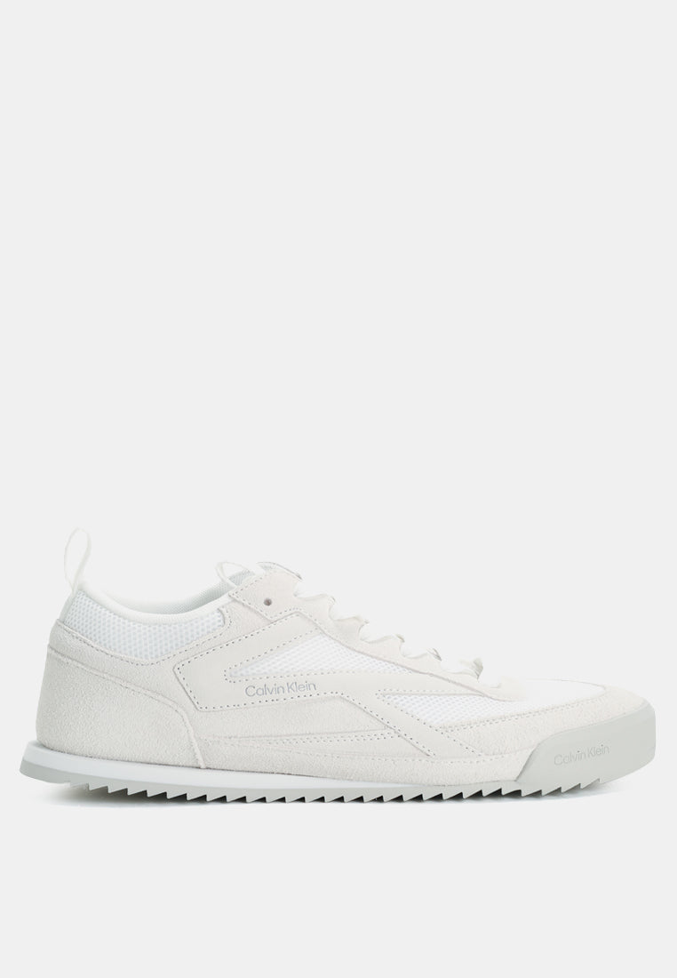 Calvin Klein Runner Mix Sneakers - Calvin Klein Accessories & Footwear 'Triple Bright White'