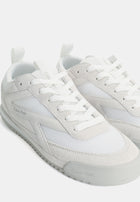 Calvin Klein Runner Mix Sneakers - Calvin Klein Accessories & Footwear 'Triple Bright White'