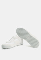 Calvin Klein Runner Mix Sneakers - Calvin Klein Accessories & Footwear 'Triple Bright White'