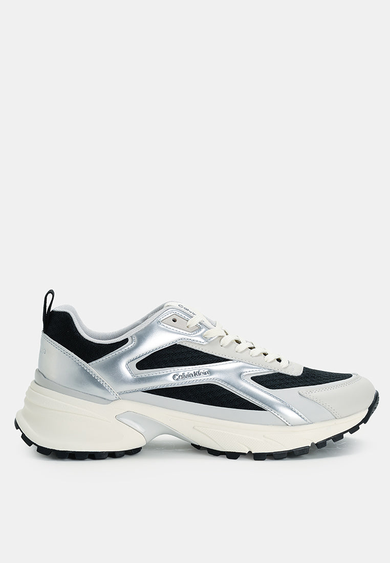 Calvin Klein Runner Mix Sneakers - Calvin Klein Accessories & Footwear 'Black/Silver/Light Grey'