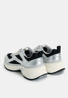 Calvin Klein Runner Mix Sneakers - Calvin Klein Accessories & Footwear 'Black/Silver/Light Grey'