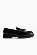 H&M Chunky tasselled penny loafers 'Black Dark'