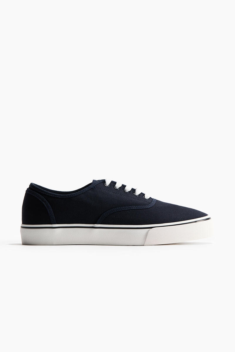 H&M Canvas trainers 'Blue Dark'