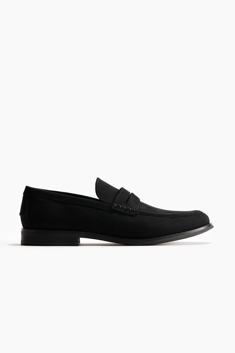 H&M Penny loafers 'Black Dark'