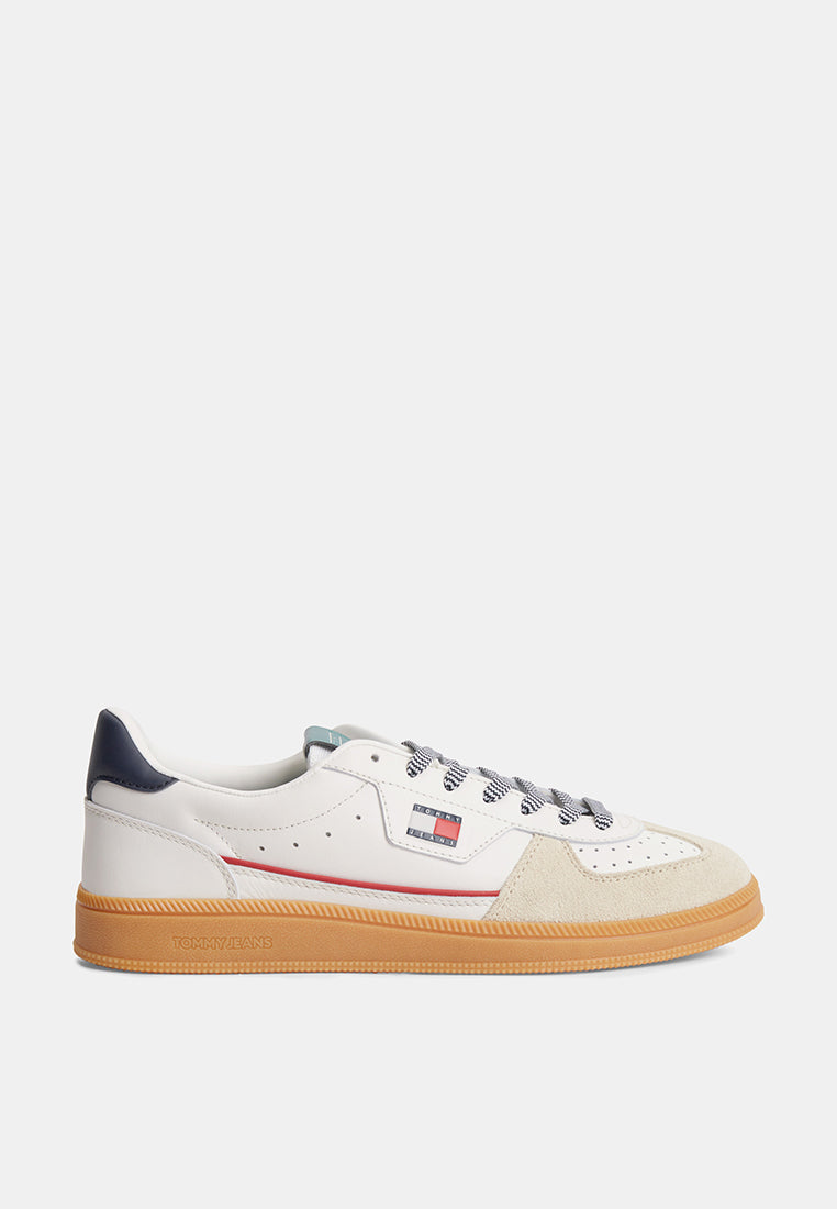 Tommy Hilfiger THe Greenwich Logo Leather Trainers - Tommy Jeans 'Ecru'