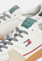 Tommy Hilfiger THe Greenwich Logo Leather Trainers - Tommy Jeans 'Ecru'