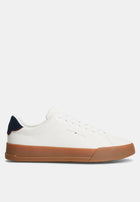 Tommy Hilfiger Logo Court Trainers With Leather - Th Mainline 'Ecru/Desert Sky'