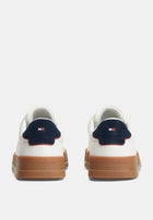 Tommy Hilfiger Logo Court Trainers With Leather - Th Mainline 'Ecru/Desert Sky'