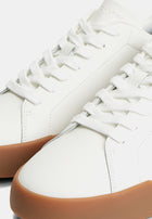 Tommy Hilfiger Logo Court Trainers With Leather - Th Mainline 'Ecru/Desert Sky'