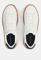 Tommy Hilfiger Logo Court Trainers With Leather - Th Mainline 'Ecru/Desert Sky'