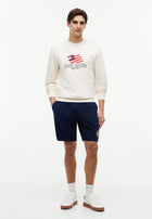 Tommy Hilfiger Logo Court Trainers With Leather - Th Mainline 'Ecru/Desert Sky'